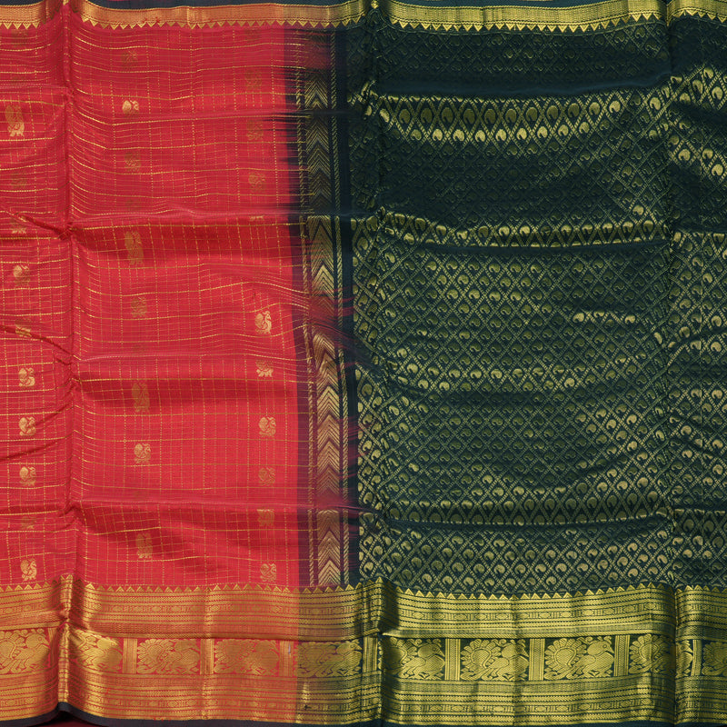 Hayagrivas Red Pure Silk Cotton Saree SSCBF16D5-10