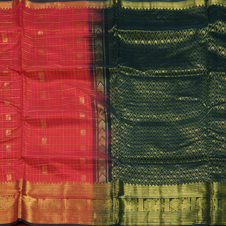 Hayagrivas Red Pure Silk Cotton Saree SSCBF16D5-10