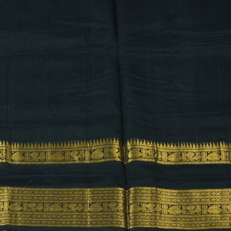 Hayagrivas Black Pure Silk Cotton Saree SSCBF16D5-6