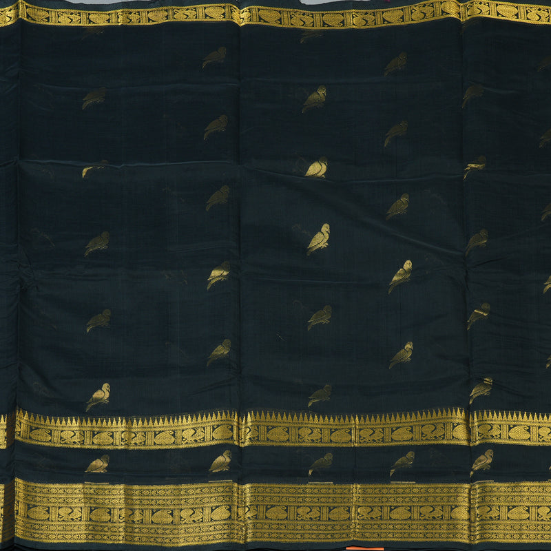 Hayagrivas Black Pure Silk Cotton Saree SSCBF16D5-6