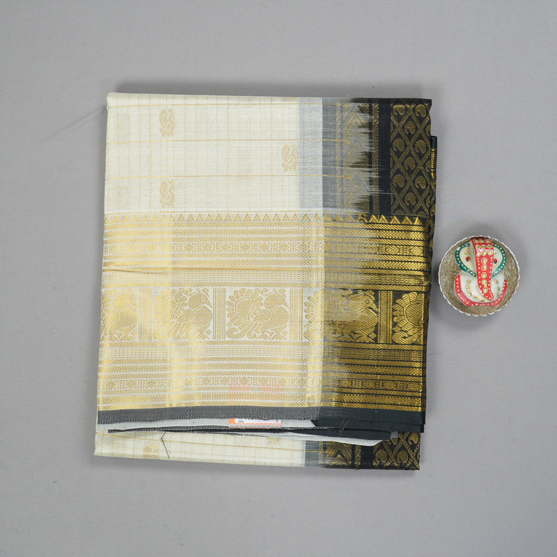 Hayagrivas Half-White Pure Silk Cotton Saree SSCBF16D5-7