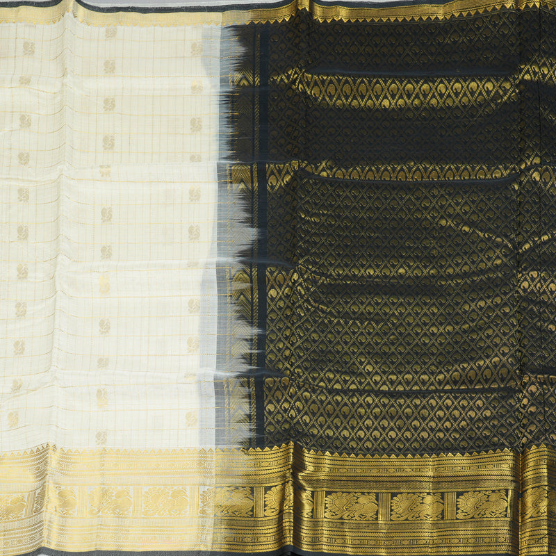 Hayagrivas Half-White Pure Silk Cotton Saree SSCBF16D5-7