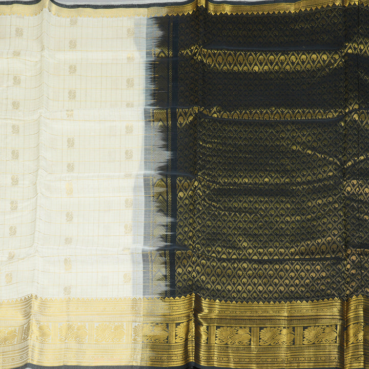 Hayagrivas Half-White Pure Silk Cotton Saree SSCBF16D5-7