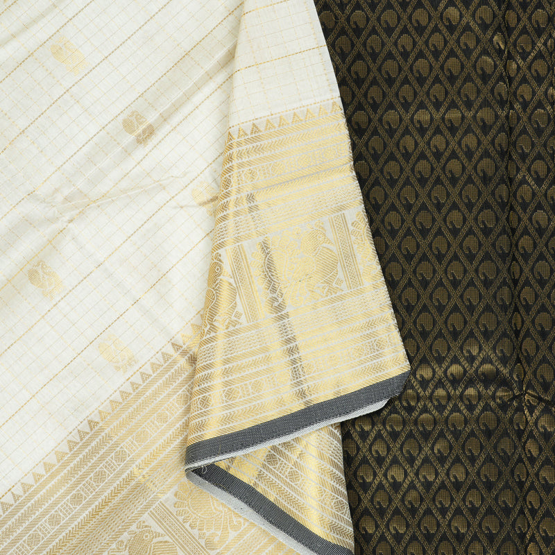 Hayagrivas Half-White Pure Silk Cotton Saree SSCBF16D5-7