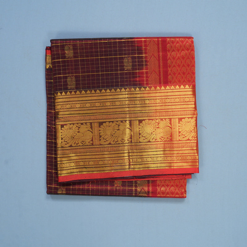 Hayagrivas Maroon Pure Silk Cotton Saree SSCBF16D5-9