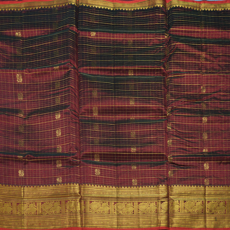 Hayagrivas Maroon Pure Silk Cotton Saree SSCBF16D5-9