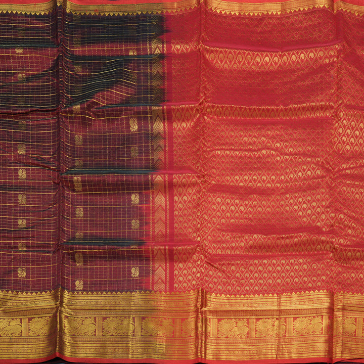 Hayagrivas Maroon Pure Silk Cotton Saree SSCBF16D5-9