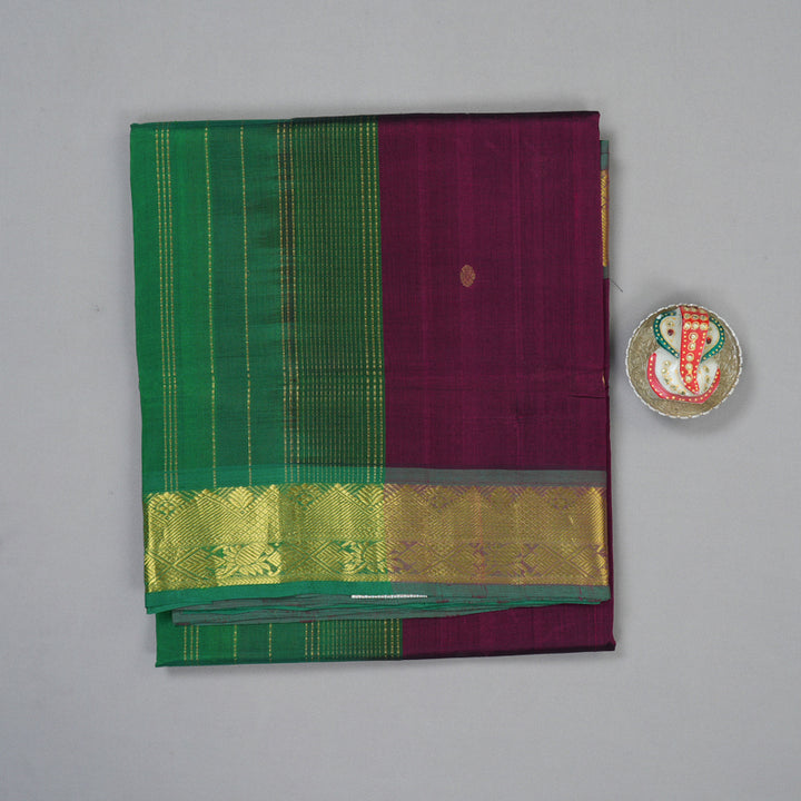 Hayagrivas Burgundy Pure Silk Cotton Saree SSCBF16D7-1