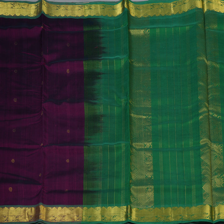 Hayagrivas Burgundy Pure Silk Cotton Saree SSCBF16D7-1