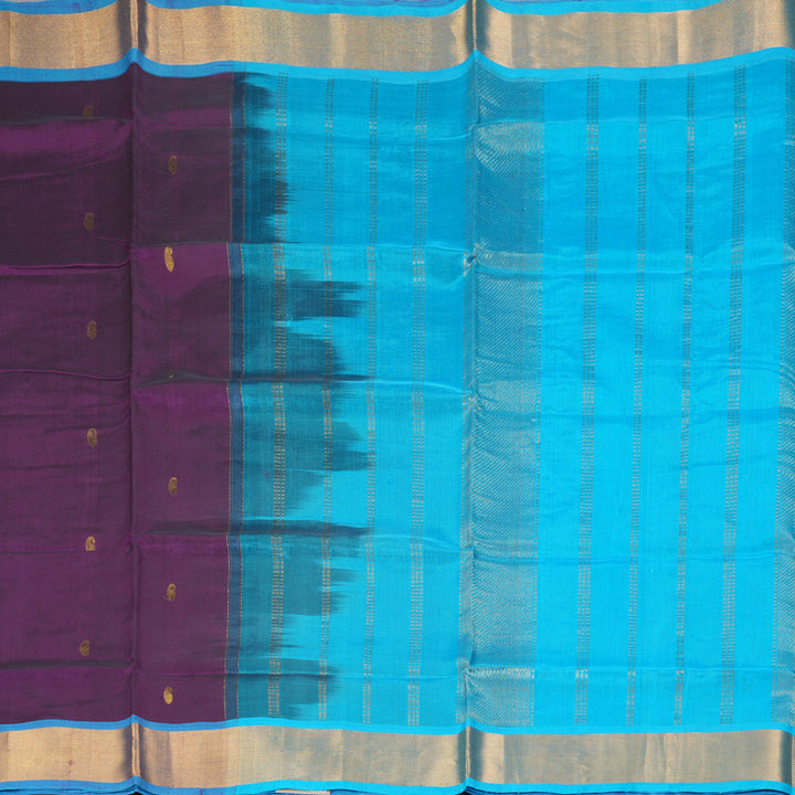 Hayagrivas Violet Pure Silk Cotton Saree SSCBF16D7-4