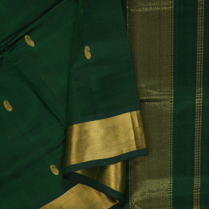 Hayagrivas Bottle Green Pure Silk Cotton Saree SSCBF16D7-8