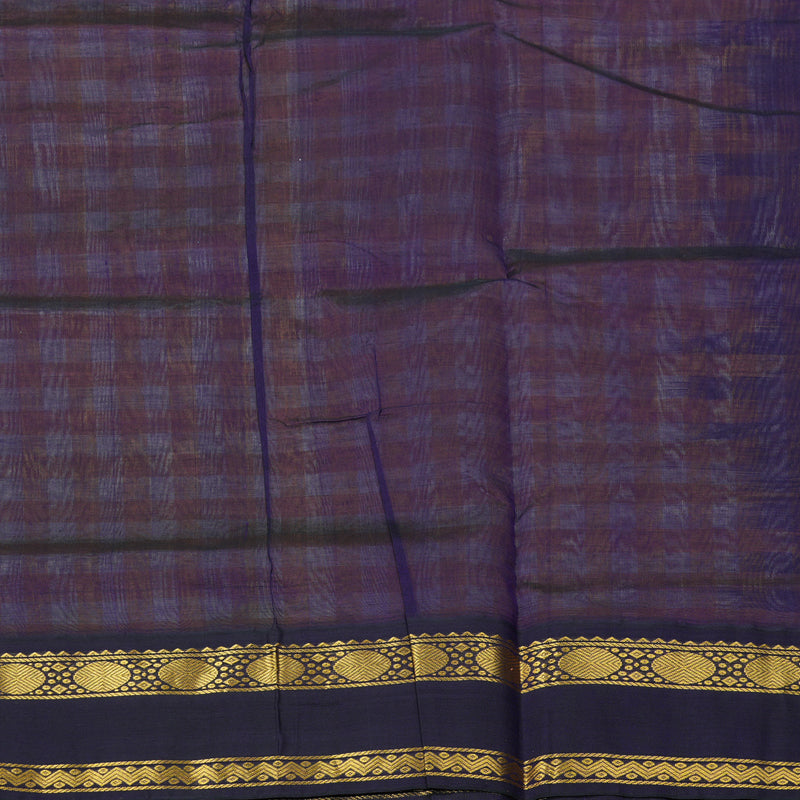 Hayagrivas Yellow & Half-White Checks Pure Silk Cotton Saree SSCBF17D1-2