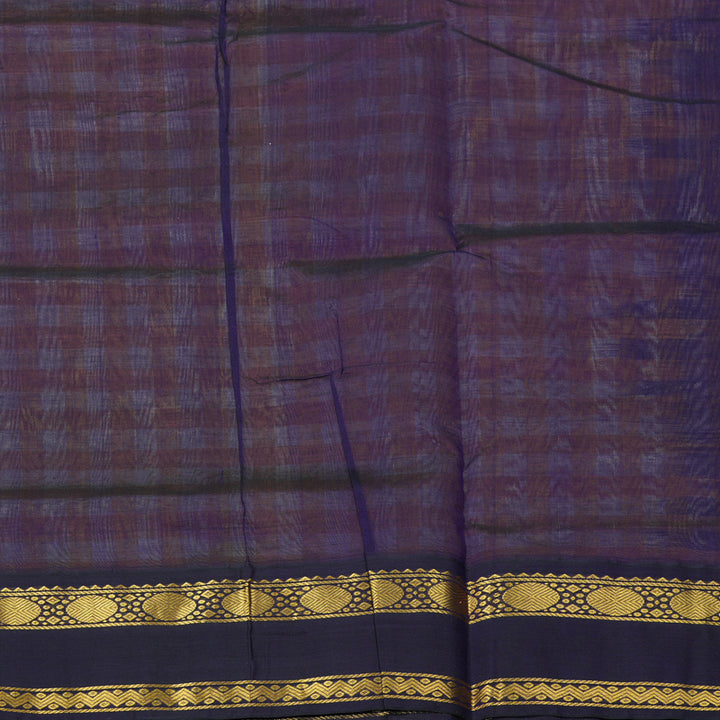 Hayagrivas Yellow & Half-White Checks Pure Silk Cotton Saree SSCBF17D1-2