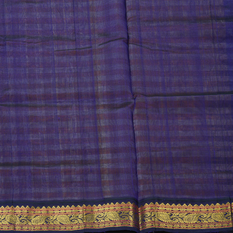 Hayagrivas Yellow & Off-White Checks Pure Silk Cotton Saree SSCBF17D1-3