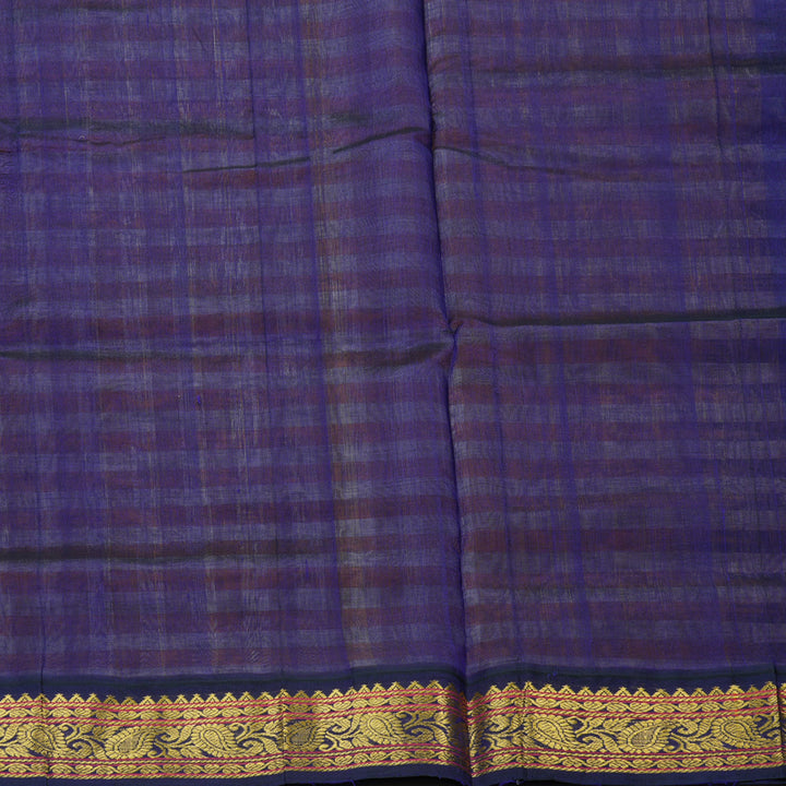 Hayagrivas Yellow & Off-White Checks Pure Silk Cotton Saree SSCBF17D1-3