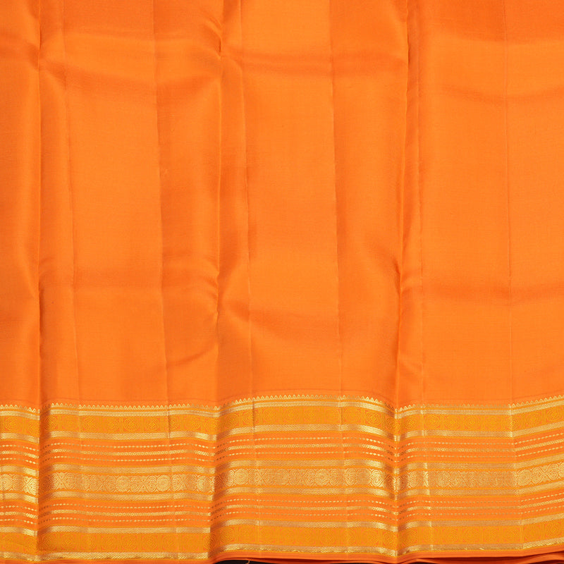 Hayagrivas Handloom Purple Kanjivaram Silk Saree with Orange Border SSCBF23D13-2