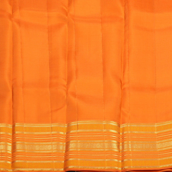 Hayagrivas Handloom Purple Kanjivaram Silk Saree with Orange Border SSCBF23D13-2