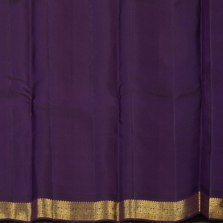Hayagrivas Handloom Orange Kanjivaram Silk Saree with Violet Border SSCBF23D14-2