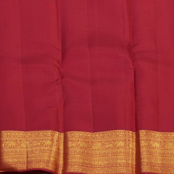 Hayagrivas Handloom Kanchana Brown Kanjivaram Silk Saree with Maroon Border SSCBF23D15-1