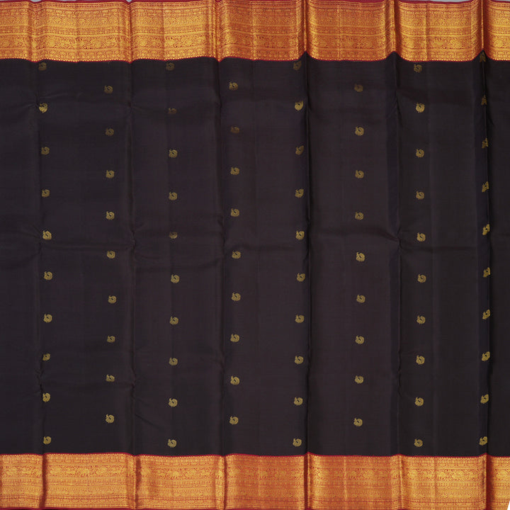 Hayagrivas Handloom Kanchana Brown Kanjivaram Silk Saree with Maroon Border SSCBF23D15-1