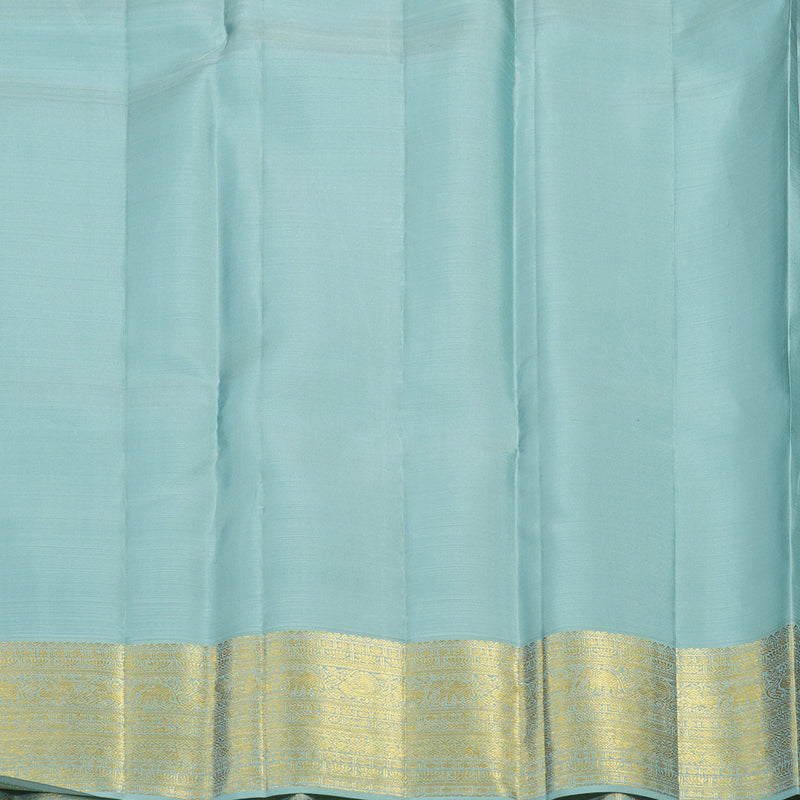 Hayagrivas Handloom Emerald Green Kanjivaram Silk Saree with Powder Blue Border SSCBF23D15-2