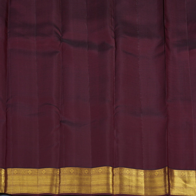 Hayagrivas Handloom Peach Orange Kanjivaram Silk Saree with Wine Maroon Border SSCBF23D16-5