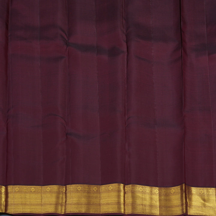 Hayagrivas Handloom Peach Orange Kanjivaram Silk Saree with Wine Maroon Border SSCBF23D16-5