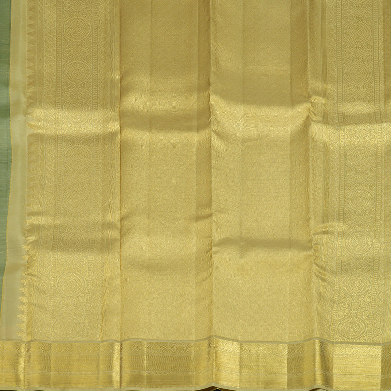 Hayagrivas Handloom Dark Green Kanjivaram Silk Saree with Sandal Beige Border SSCBF23D16-6