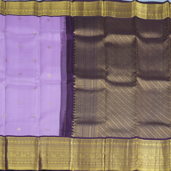Hayagrivas Handloom Lavendar Kanjivaram Silk Saree with Nagapazham Border SSCBF23D17-3