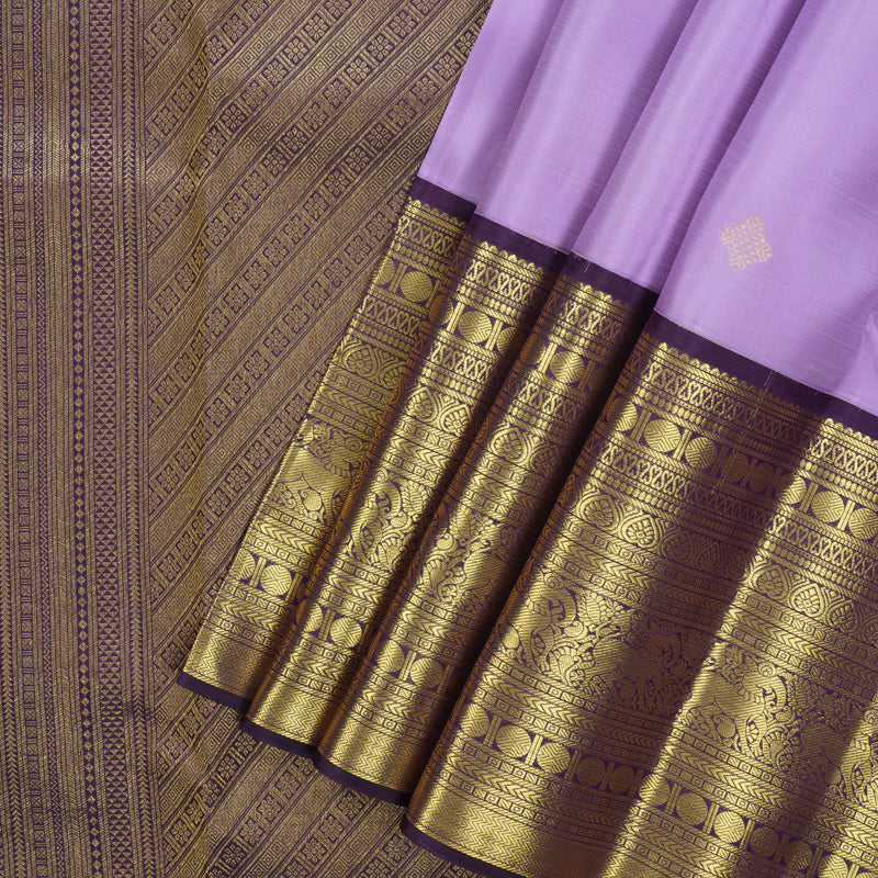 Hayagrivas Handloom Lavendar Kanjivaram Silk Saree with Nagapazham Border SSCBF23D17-3