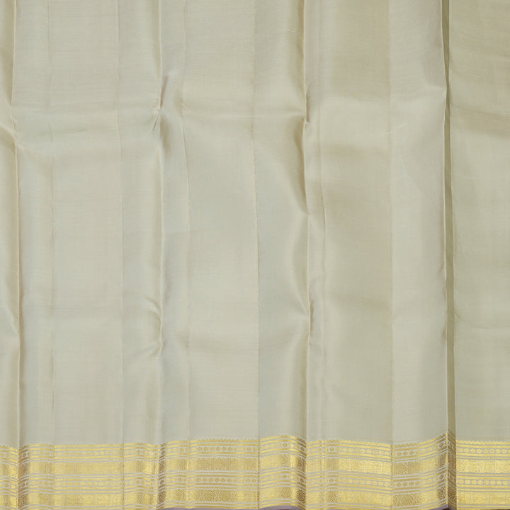 Hayagrivas Handloom Teal Green Kanjivaram Silk Saree with Beige Border SSCBF23D18-2