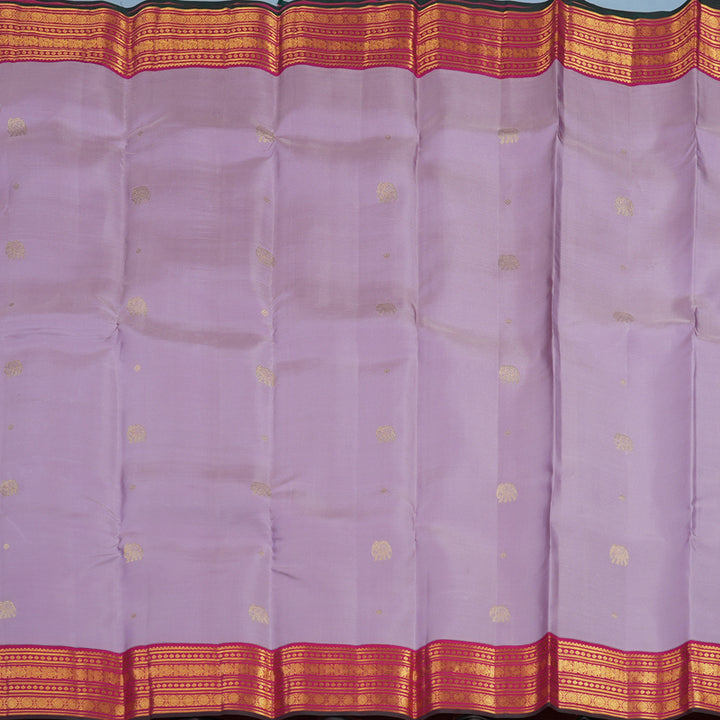 Hayagrivas Handloom Lavendar Kanjivaram Silk Saree with Pink Border SSCBF23D18-4
