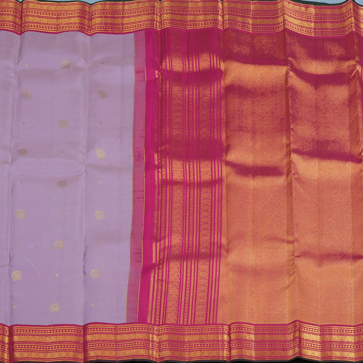 Hayagrivas Handloom Lavendar Kanjivaram Silk Saree with Pink Border SSCBF23D18-4