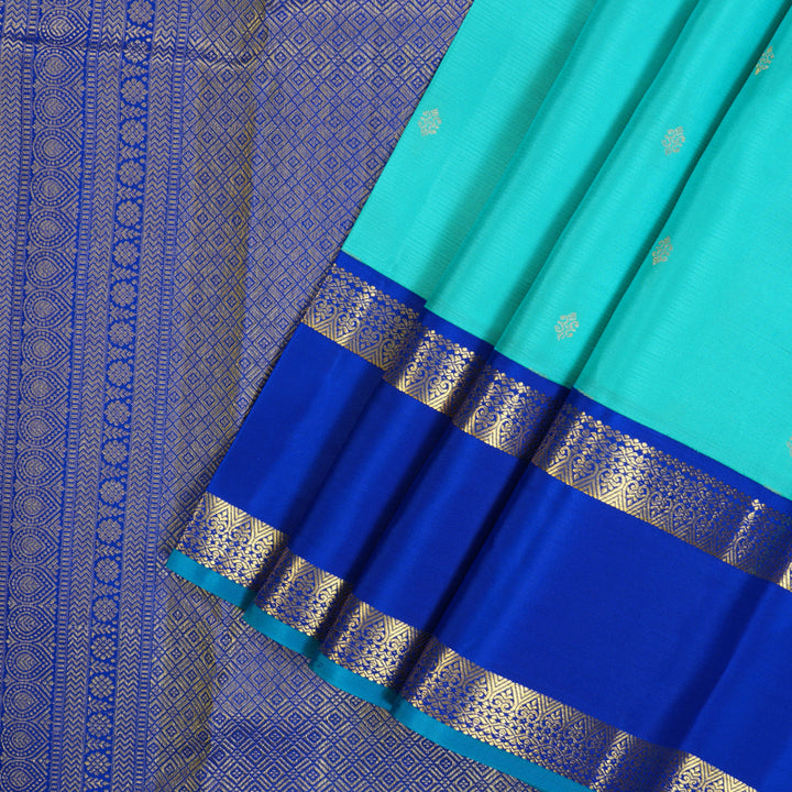 Hayagrivas Handloom Sky Blue Kanjivaram Silk Saree with MS Blue Border SSCBF23D19-3