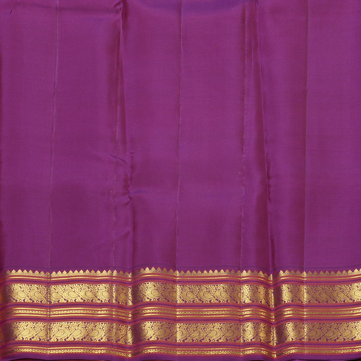 Hayagrivas Handloom Lime Green Kanjivaram Silk Saree with Violet Border SSCBF23D20-7