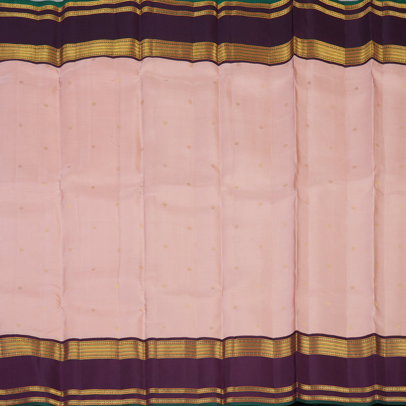 Hayagrivas Handloom Rosewwood Pink Kanjivaram Silk Saree with Deep Violet Border SSCBF23D20-8