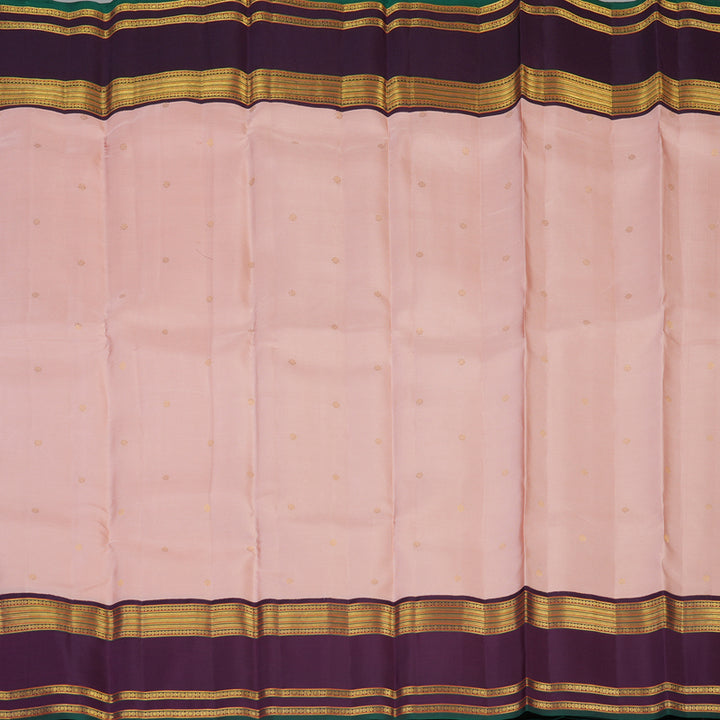 Hayagrivas Handloom Rosewwood Pink Kanjivaram Silk Saree with Deep Violet Border SSCBF23D20-8