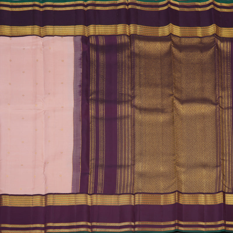 Hayagrivas Handloom Rosewwood Pink Kanjivaram Silk Saree with Deep Violet Border SSCBF23D20-8