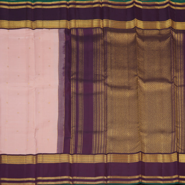 Hayagrivas Handloom Rosewwood Pink Kanjivaram Silk Saree with Deep Violet Border SSCBF23D20-8