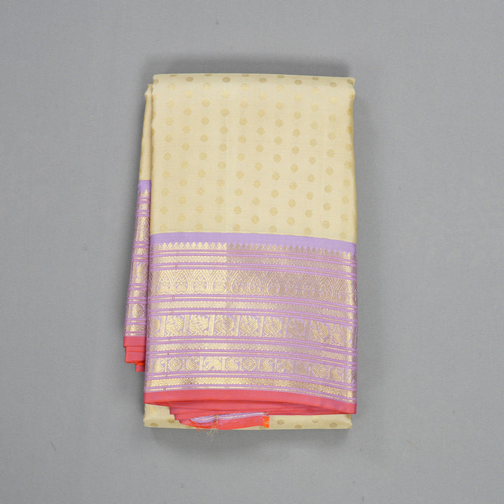 Hayagrivas Handloom Sandal Kanjivaram Silk Saree with Lilac Border SSCBF23D21-5