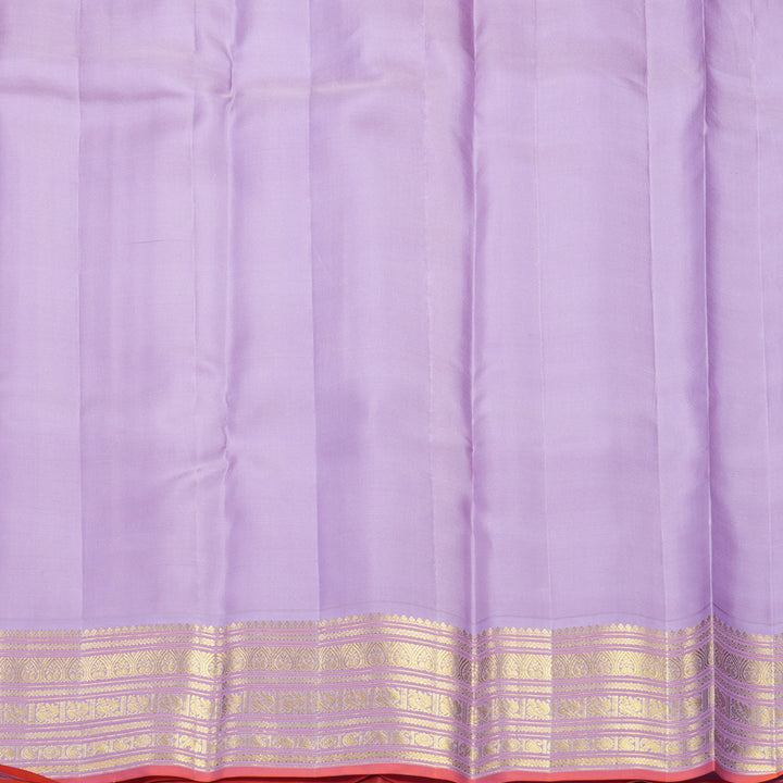 Hayagrivas Handloom Sandal Kanjivaram Silk Saree with Lilac Border SSCBF23D21-5