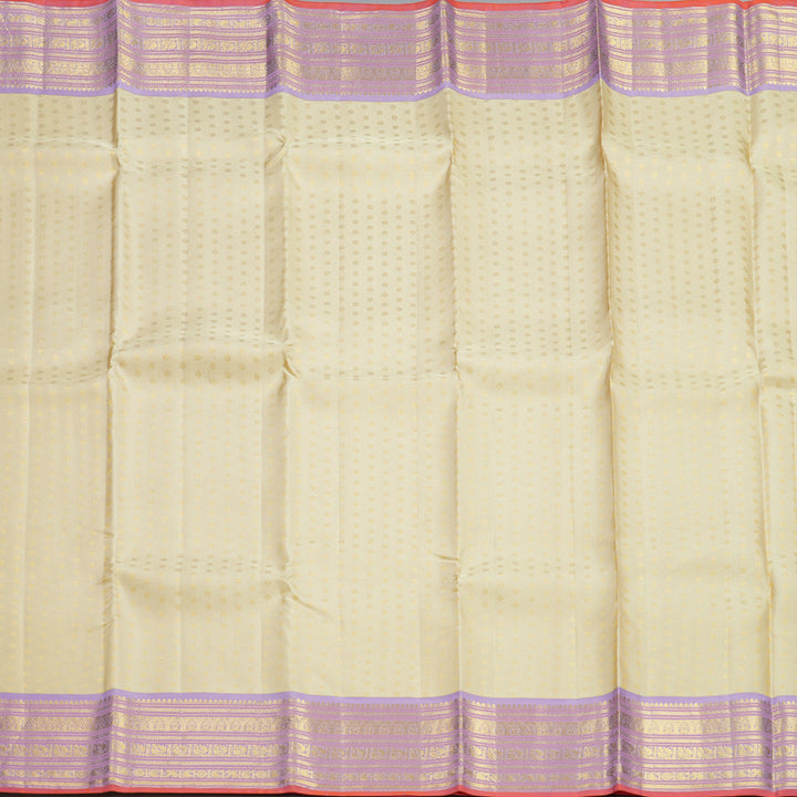Hayagrivas Handloom Sandal Kanjivaram Silk Saree with Lilac Border SSCBF23D21-5