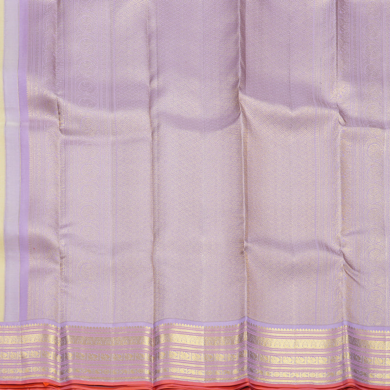 Hayagrivas Handloom Sandal Kanjivaram Silk Saree with Lilac Border SSCBF23D21-5