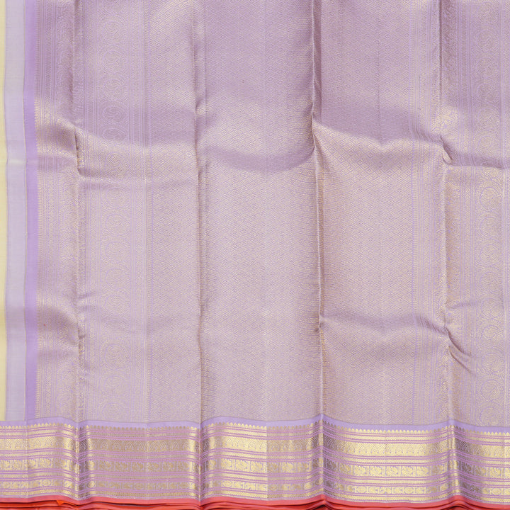 Hayagrivas Handloom Sandal Kanjivaram Silk Saree with Lilac Border SSCBF23D21-5