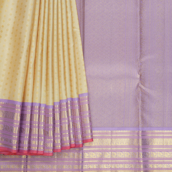 Hayagrivas Handloom Sandal Kanjivaram Silk Saree with Lilac Border SSCBF23D21-5