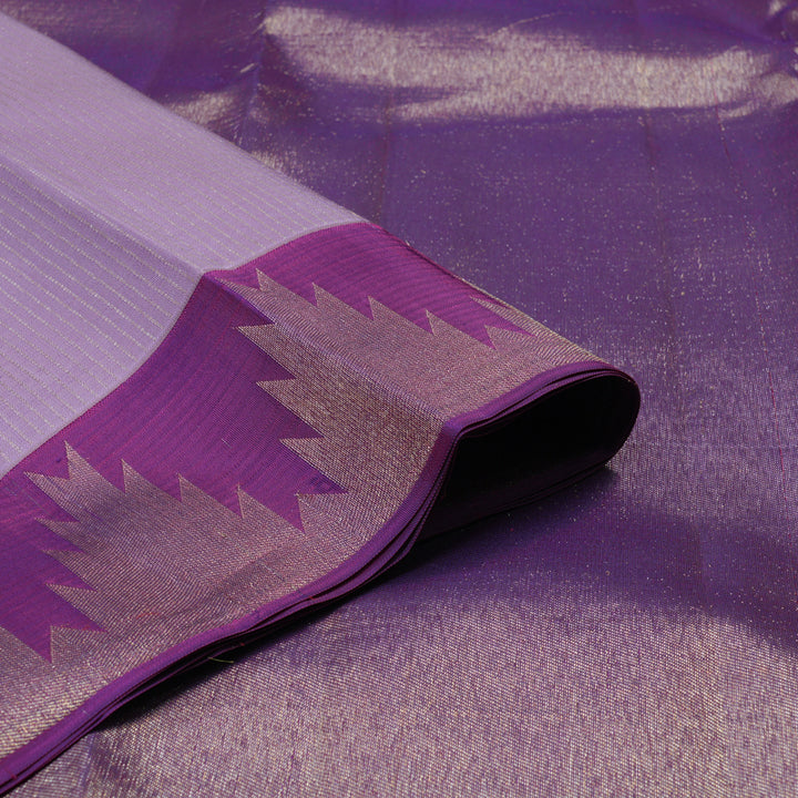 Hayagrivas Handloom Lilac Kanjivaram Silk Saree with Purple Border SSCBF23D4-1