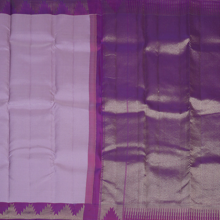Hayagrivas Handloom Lilac Kanjivaram Silk Saree with Purple Border SSCBF23D4-1