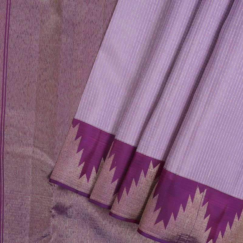 Hayagrivas Handloom Lilac Kanjivaram Silk Saree with Purple Border SSCBF23D4-1