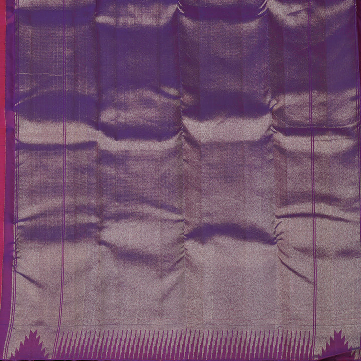 Hayagrivas Handloom Fanta Orange Kanjivaram Silk Saree with Purple Border SSCBF23D4-4