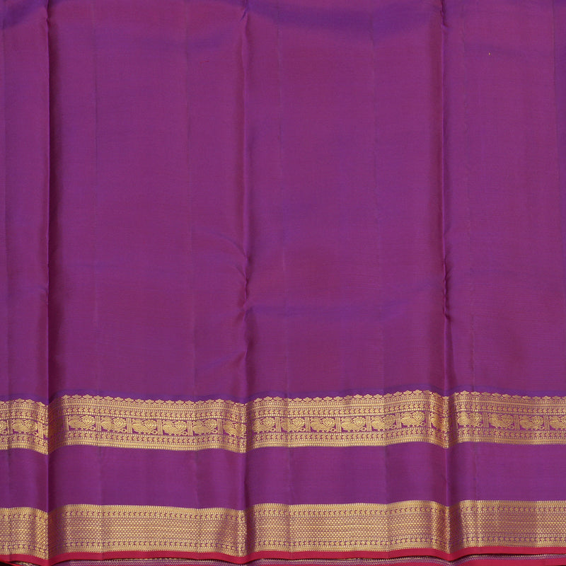 Hayagrivas Handloom Sampanga Yellow Kanjivaram Silk Saree with Vadamalli Purple Border SSCBF23D6-2